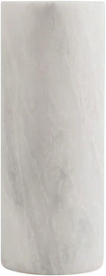 Genuine White Marble Vase, Decorative Stone Flower Vase - 10 Inch Tall