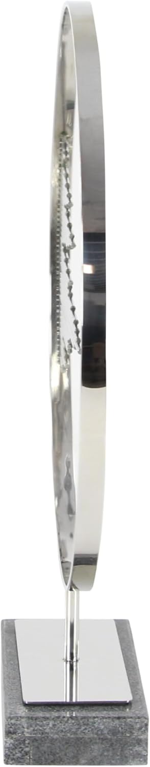 Deco 79 Stainless Steel Metal Geometric Decorative Sculpture Home Decor Statue with Stand, Accent Figurine 19" x 4" x 23", Black