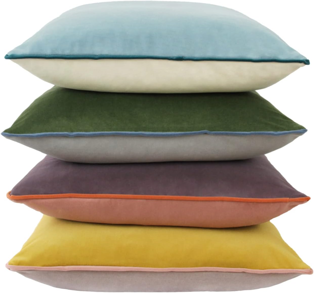 Btyrle Velvet Throw Pillow Covers 18x18 Inch Set of 4 Decorative Velour Pillowcases Double-Colored Cushion Covers for Sofa Couch,Warm-Edge