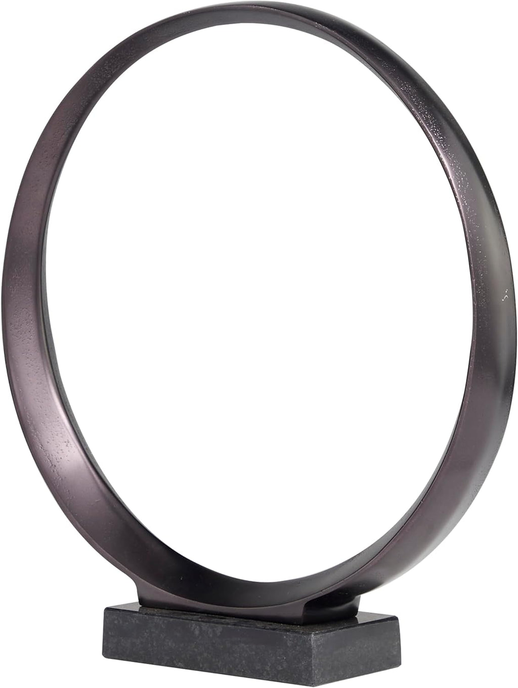 Deco 79 Aluminum Metal Geometric Decorative Sculpture Home Decor Statues with Marble Base, Set of 2 Accent Figurines 17", 14"H, Dark Gray