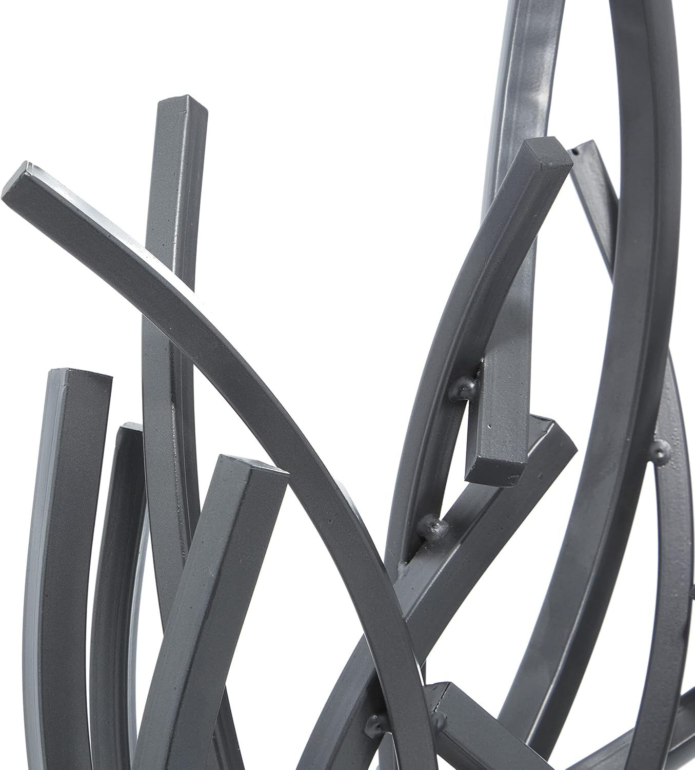 Deco 79 Metal Abstract Decorative Sculpture Home Decor Statue with Marble Base, Accent Figurine 17" x 7" x 24", Gray