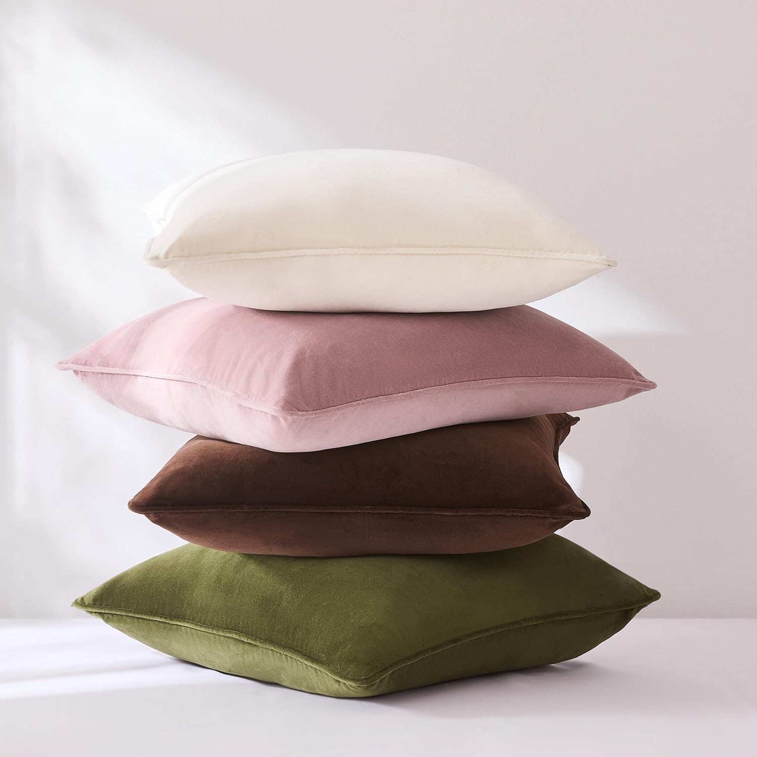 Lush Decor x Chuks Collins Terran Velvet Decorative Pillow Cover Single 22" W x 22" L Green - 22x22 Pillow Cover - Velvet Throw Pillows for Bed, Couch or Chair - Luxury Home Decor