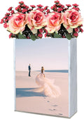 La Valage Flower Vase Picture Frame Double Sided Marble Acrylic Photo Home Decor Office Desk Table Centerpiece Modern Decorative Decorations Plastic Glass 8x10