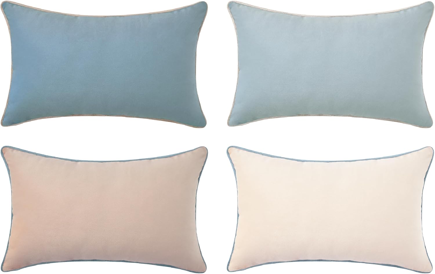 MONDAY MOOSE Decorative Throw Pillow Covers Cushion Cases, Set of 4 Soft Velvet Modern Double-Sided Designs, Mix and Match for Home Decor, Pillow Inserts Not Included (18x18 inch, Brown/Beige)