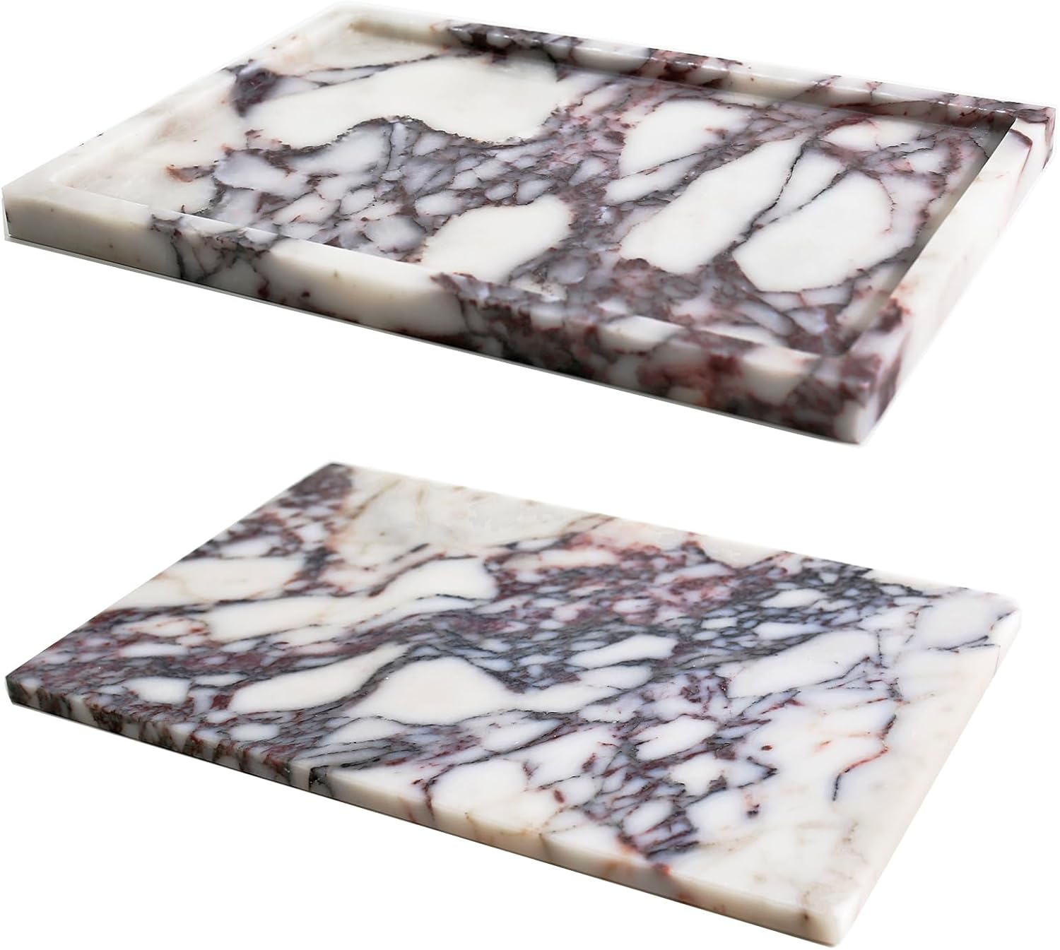 Real Luxurious Natural Marble Vanity Tray Genuine Marble/Stone Storage Tray for Home Decor Bathroom/Kitchen/Vanity/Dresser Non-Resin/Non-Ceramic