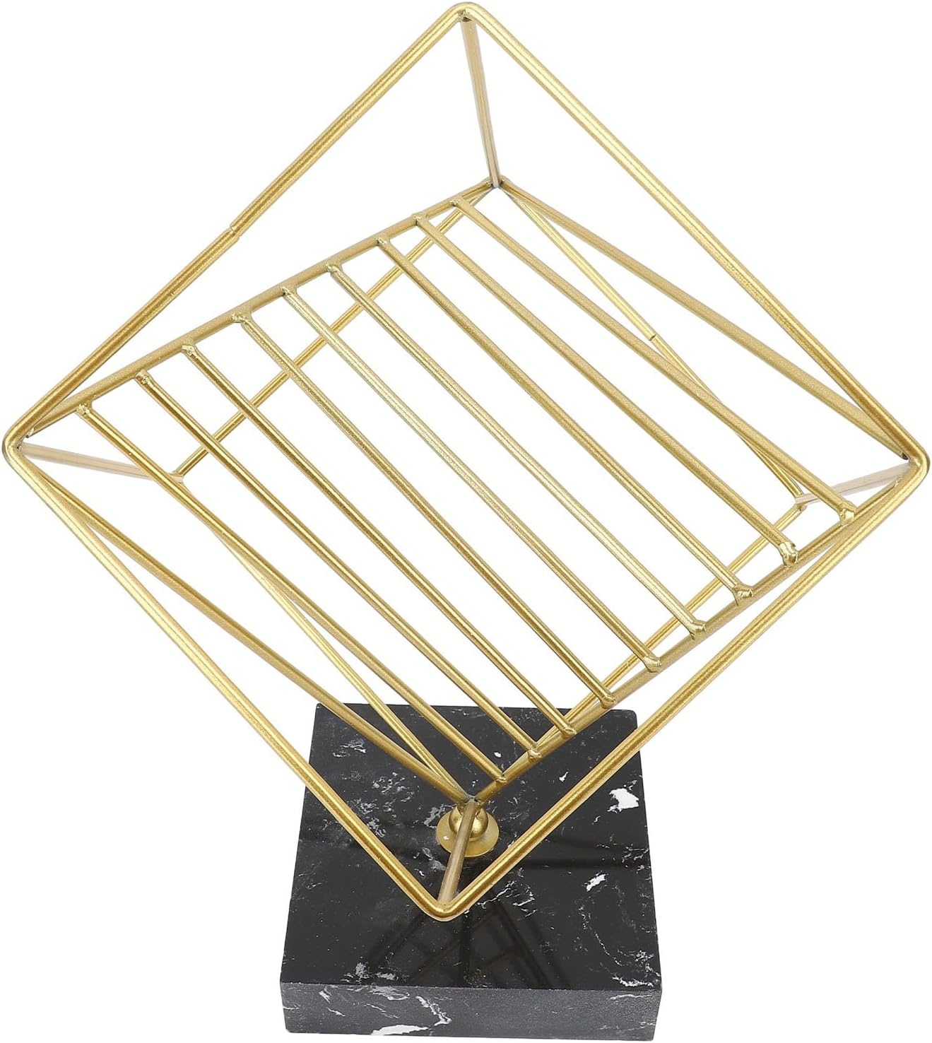 XHTLLO Metal Geometric Sculpture Abstract Decorative Ornament Modern Art Statue for Office Study Room, Iron and Marble Tabletop Decor