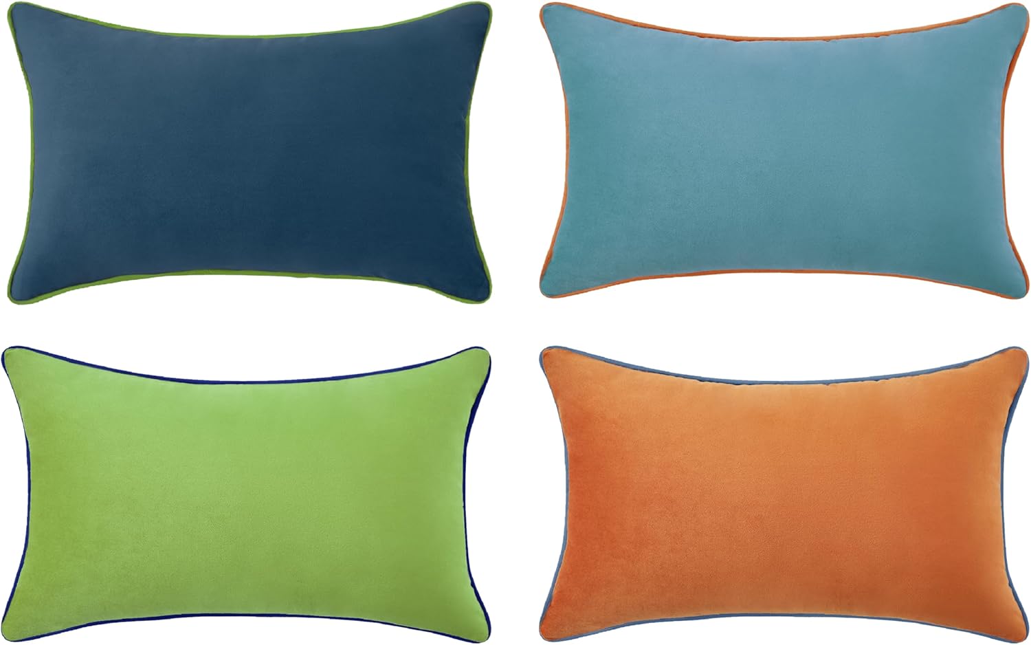 MONDAY MOOSE Decorative Throw Pillow Covers Cushion Cases, Set of 4 Soft Velvet Modern Double-Sided Designs, Mix and Match for Home Decor, Pillow Inserts Not Included (18x18 inch, Brown/Beige)