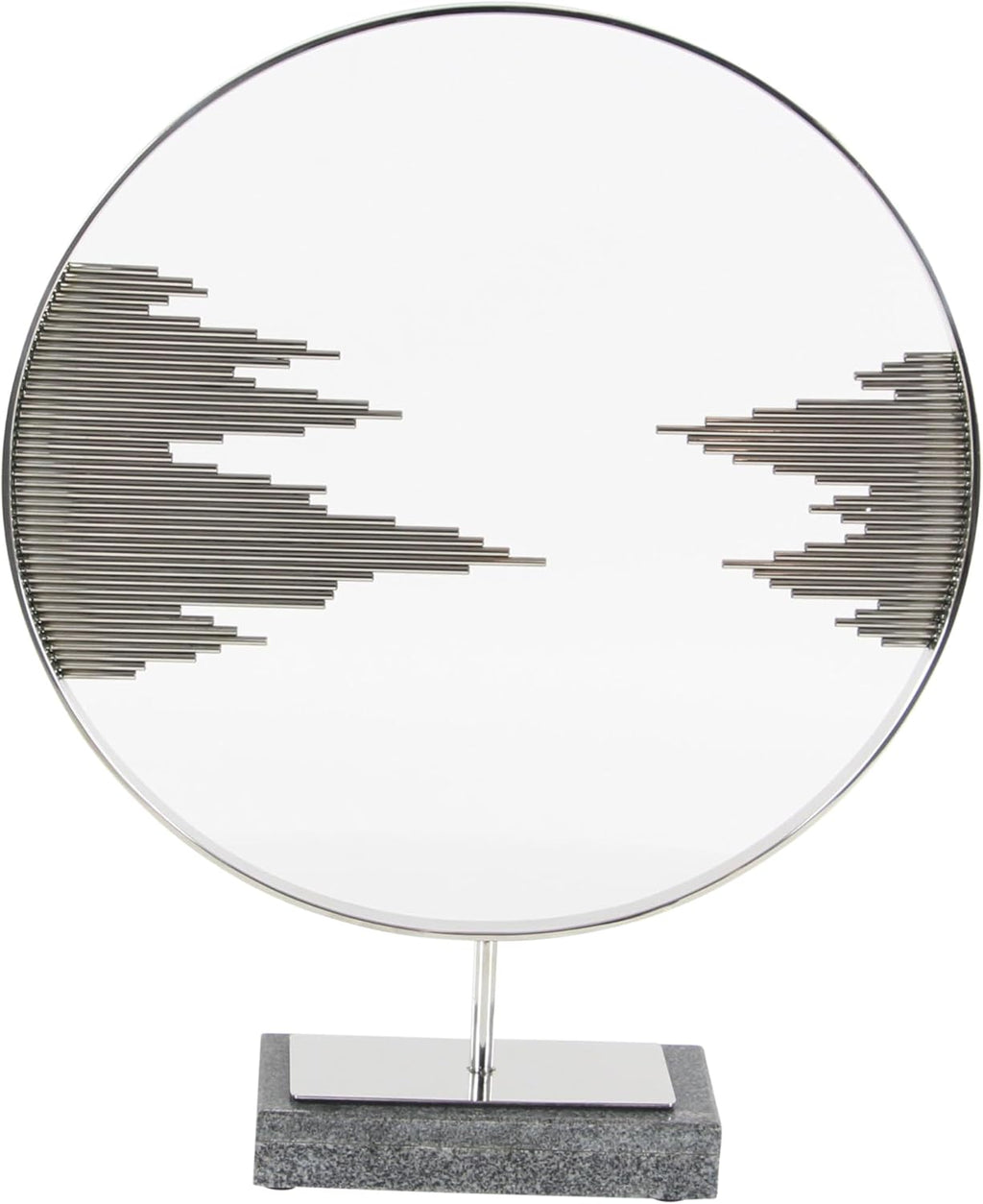 Deco 79 Stainless Steel Metal Geometric Decorative Sculpture Home Decor Statue with Stand, Accent Figurine 19" x 4" x 23", Black