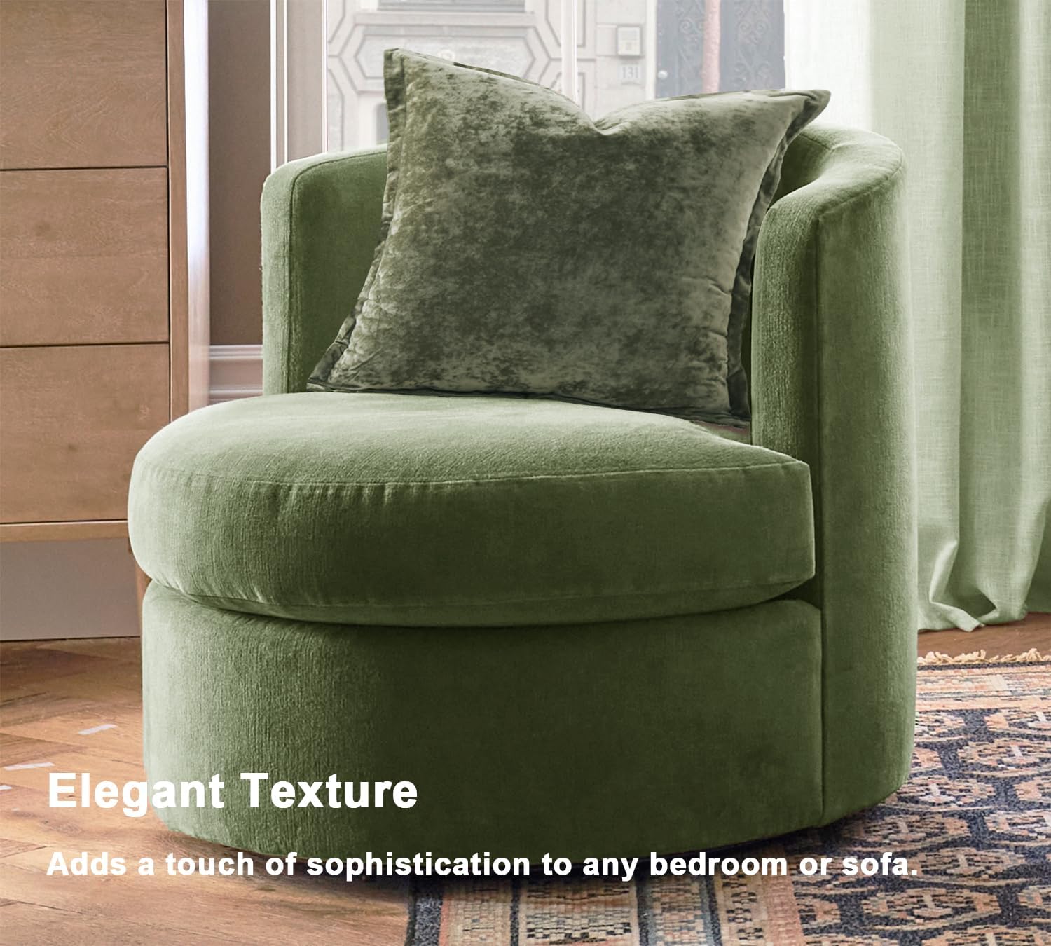 LR Rocaloca Greek Velvet Euro Sham Covers Set of 2 26x26 Luxury Soft Solid Pillow Covers for Living Room Bedroom Yard,Army Green