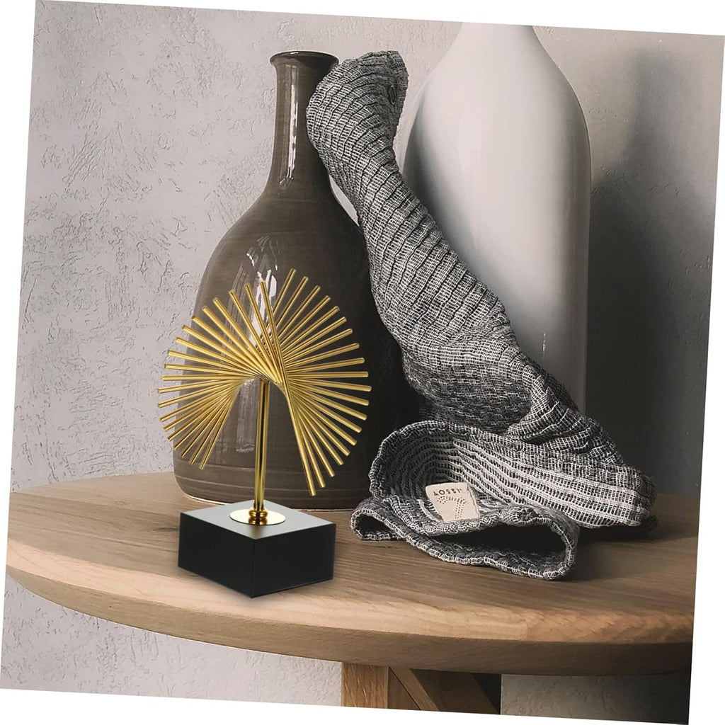 CONGARTENO Abstract Geometric Iron Art Ornament Metal Sculpture Modern Home Decoration Desktop Art Gift for Living Office Table Centerpiece