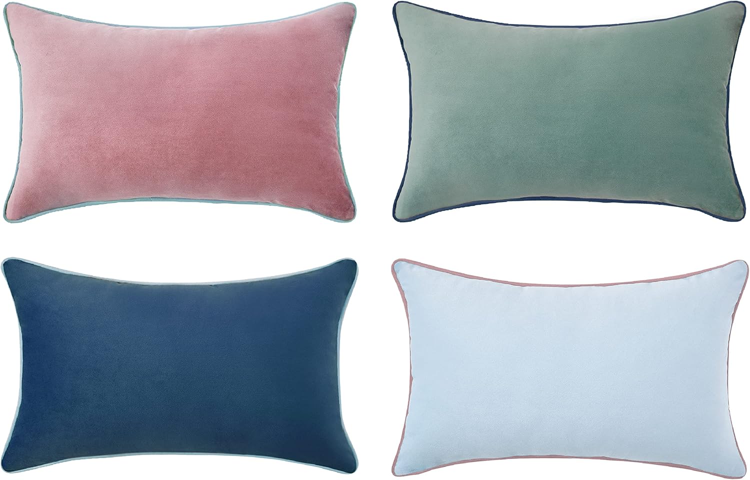 MONDAY MOOSE Decorative Throw Pillow Covers Cushion Cases, Set of 4 Soft Velvet Modern Double-Sided Designs, Mix and Match for Home Decor, Pillow Inserts Not Included (18x18 inch, Brown/Beige)