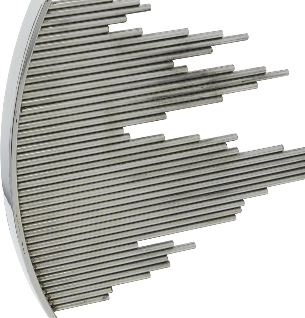 Deco 79 Stainless Steel Metal Geometric Decorative Sculpture Home Decor Statue with Stand, Accent Figurine 19" x 4" x 23", Black